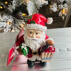 Festive Santa Claus Ornament - Red and White with Ross bag